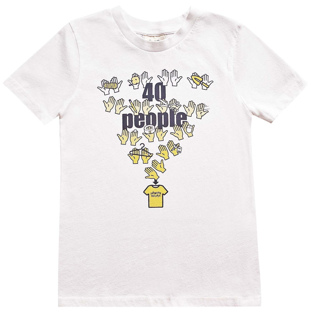 Infographics T-shirt with Printed Hands for Kids