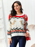 Reindeer Round Neck Sweater for Cozy Winter Warmth