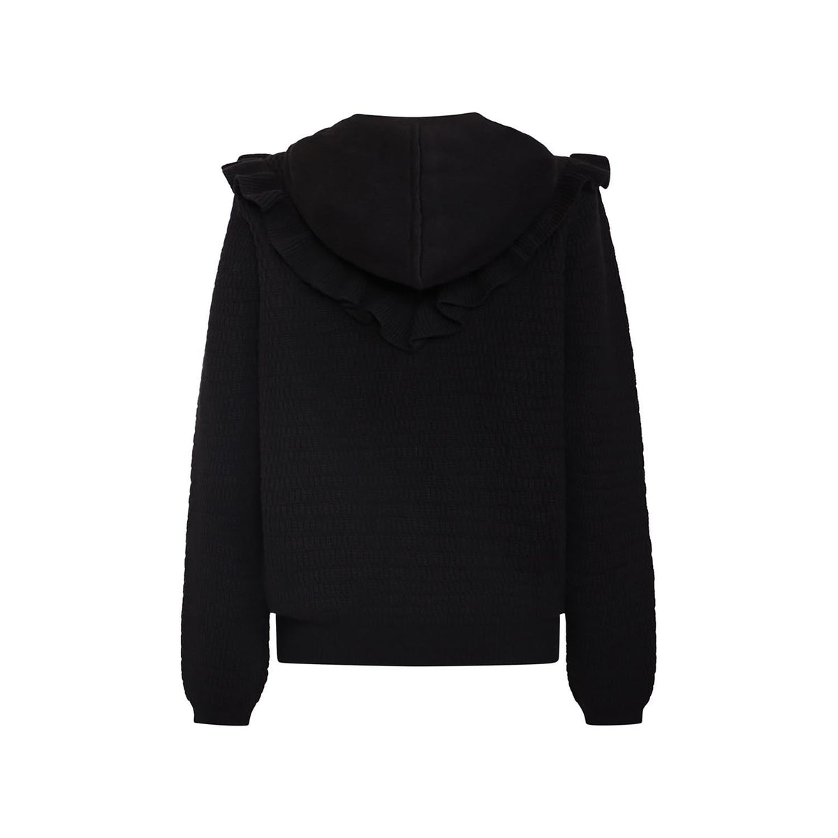 Knitted Kids Hoodie in Black