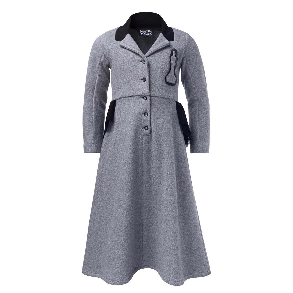 Grey Fleece Bustle Dress